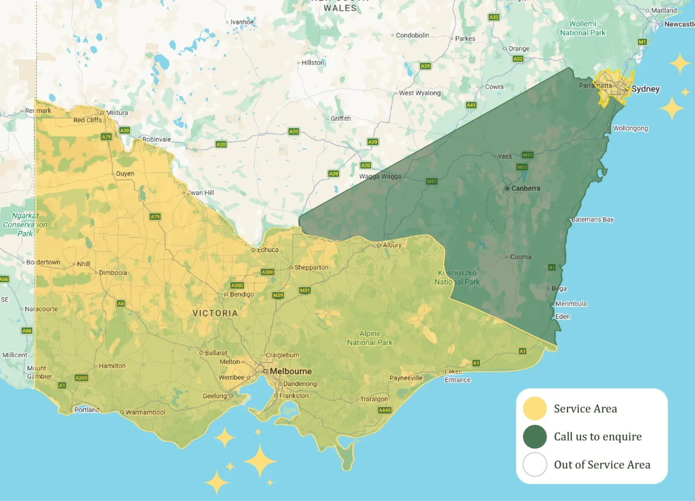 Fixed Price Cremations Service Area Map